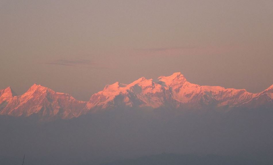 Himalayas at sunset