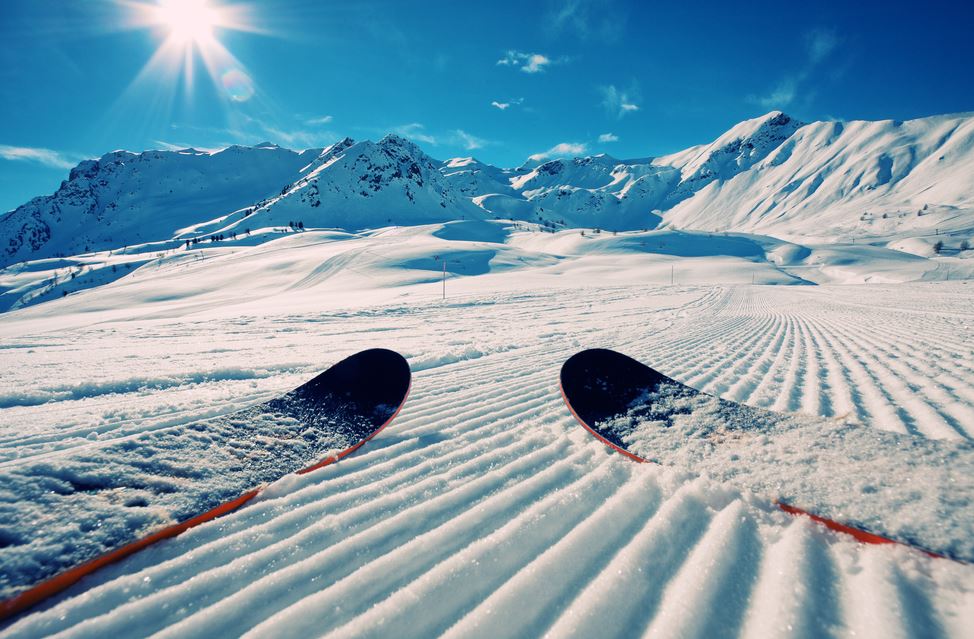 Skis on slope