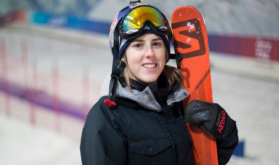Katie skiing
