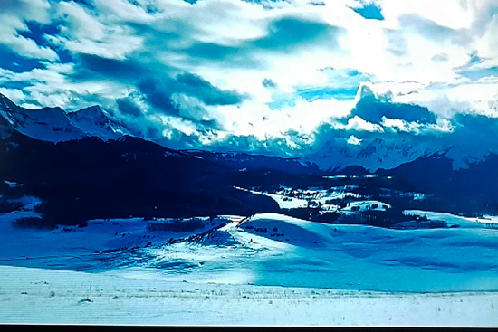 winter panorama Jackson Hole Mountain Wyoming USA