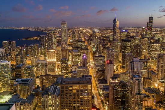 Chicago Illinois Skyline at night