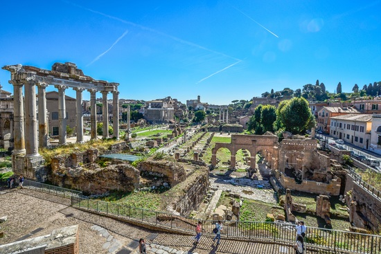 Roman Imperial Forum in Rome, Italy, Europe, built from 29 BC to 2019 AD