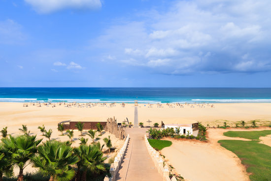 The golden sands of a Cape Verde beach
