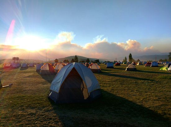 Camping at a music festival USA