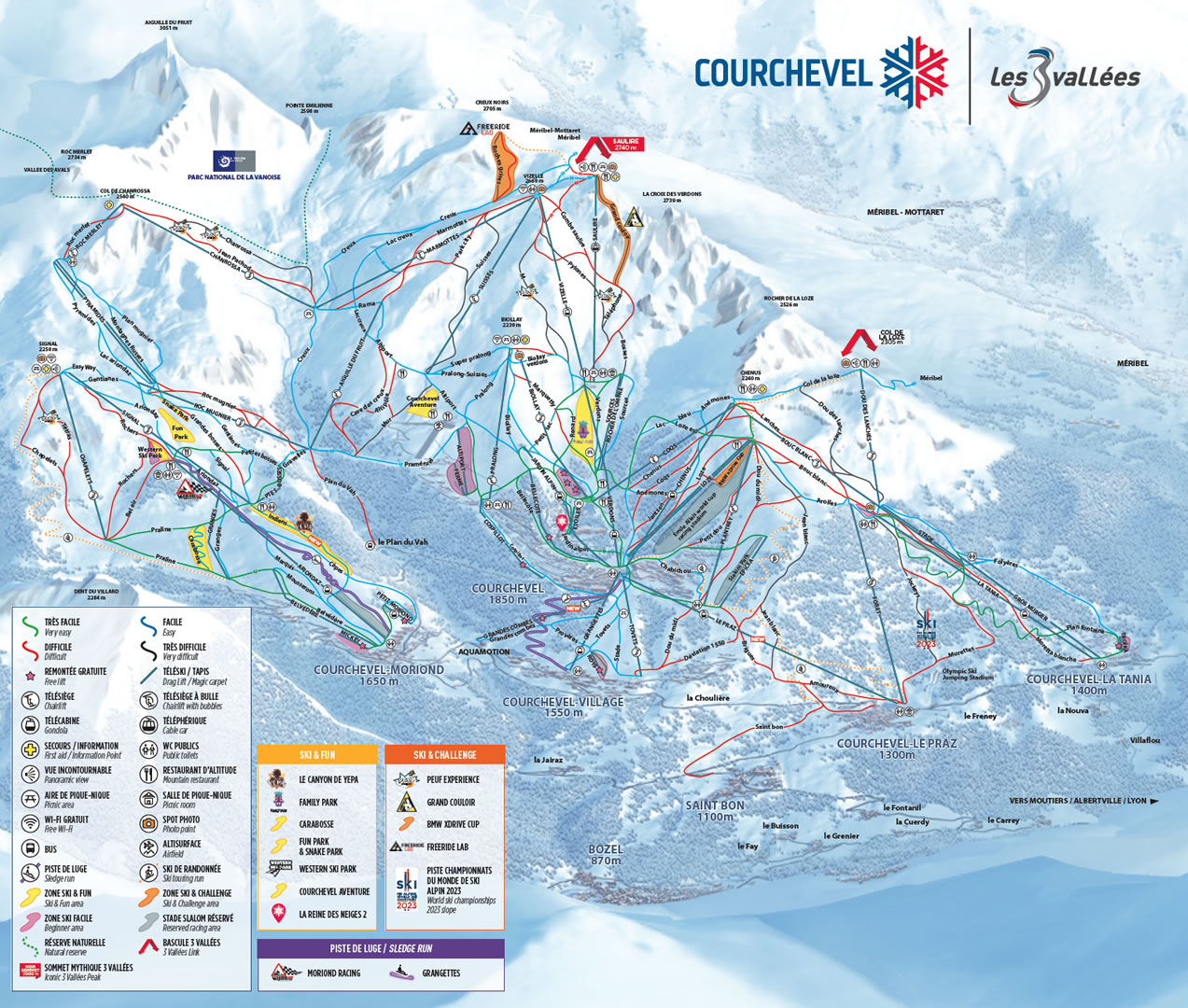 La Tania and Courchevel Piste Map Thumb